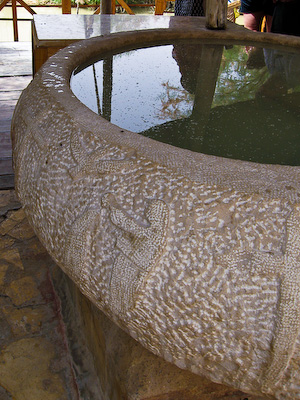 The baptismal font at Bethany-beyond-the-Jordan